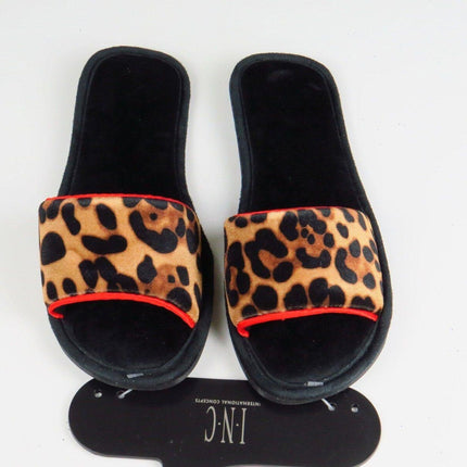 INC International Concepts Velvet Printed Slide Slippers Sz XS