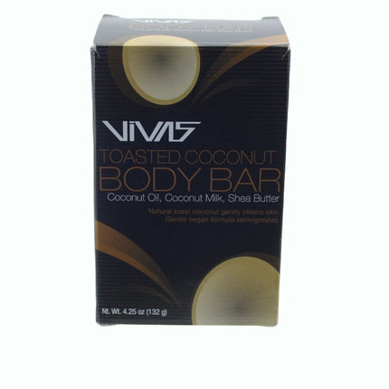 Bar Soap Vivas by Ampro Toasted Coconut Body Bar 4.25 oz 4 Pack