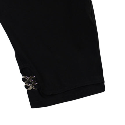 Women Capri Rich Look Woman Black Capri W/ SIde Infinity Design Size L