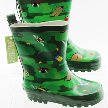 Little Kids Boots  Bug Camo Garden Rain Boots Green Size 5/6