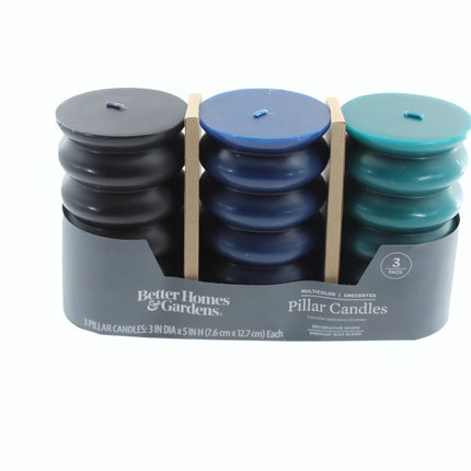 Pillar Candles Better Homes and Gardens 3 Pack Multicolor Pillar Candles 3 x 5 i