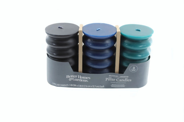 Pillar Candles Better Homes and Gardens 3 Pack Multicolor Pillar Candles 3 x 5 i