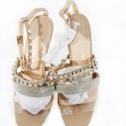 Mackin J Women's Open Toe Rhinestone Embossed Sandals Size 7 Multi
