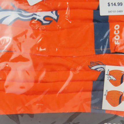 NFL Denver Broncos Adult Gameday Adjustable Face Covering - 2pk Mask