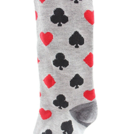 West Loop Men's Gray Poker Deck of Cards Dress Socks NWT 6-12 Shoe Size 4 Pairs