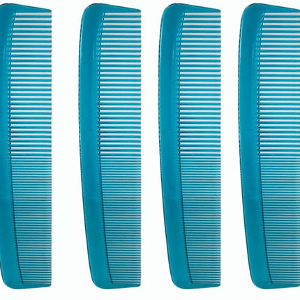 Hair Comb 4 Count Plastic Dressing Comb Teal 8.5 in