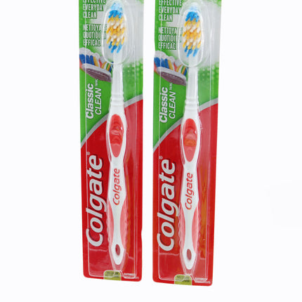 Colgate Classic Full Head Toothbrush Medium Bristles Red 2 PK