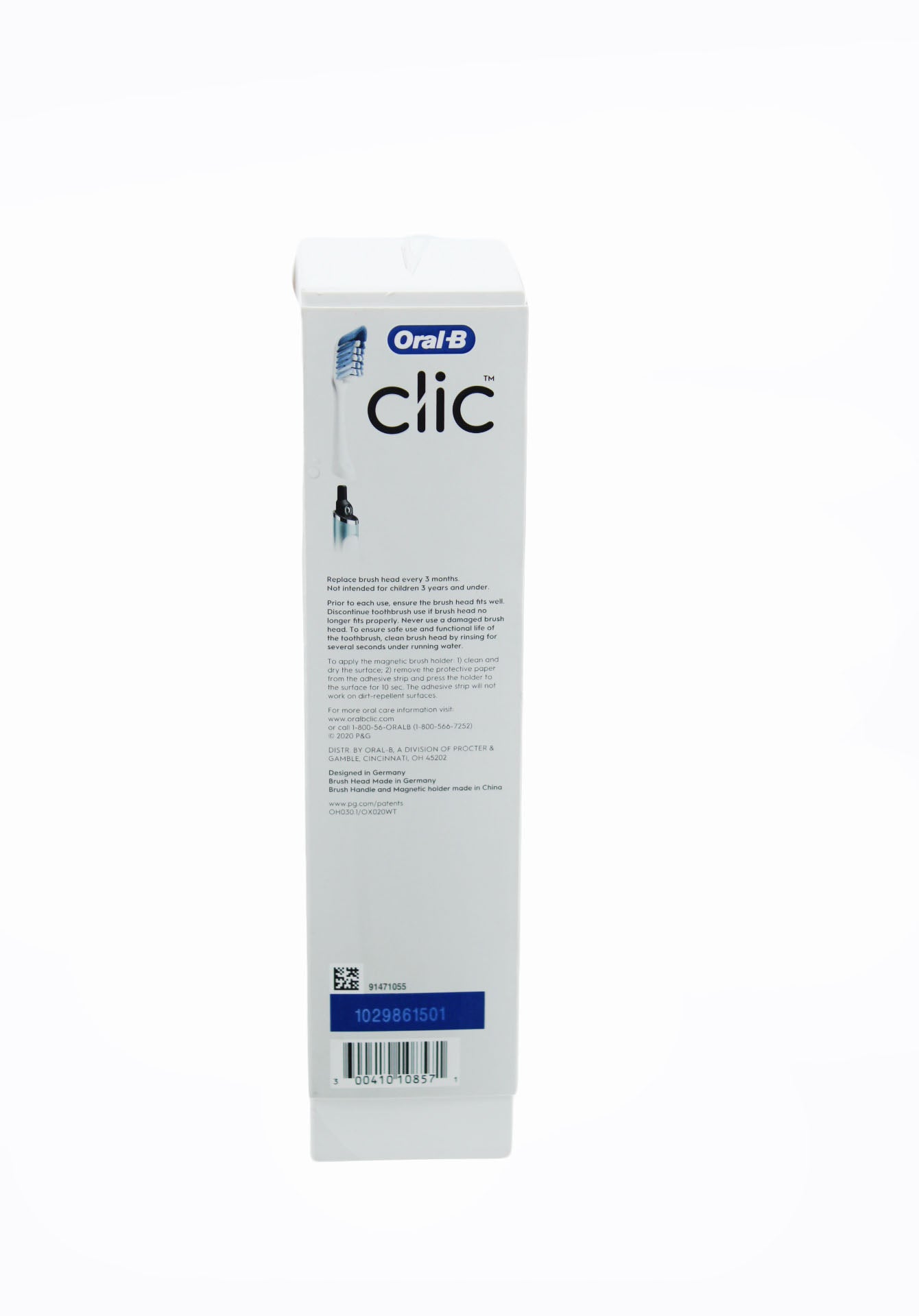 Oral-B Clic Toothbrush with Magnetic Brush Holder - Aqua - Soft