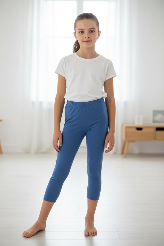 Pre-Owned Blue Cropped Leggings Girls Size 12