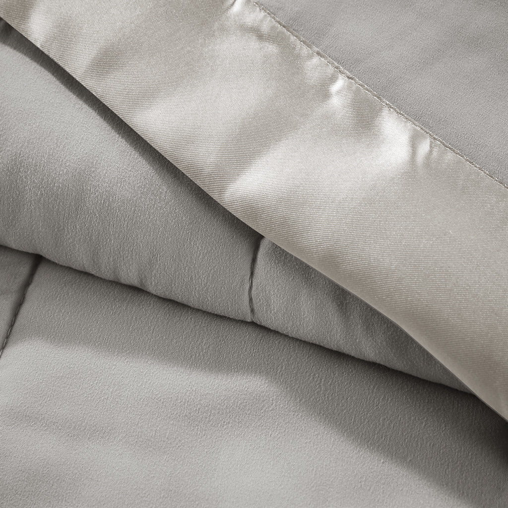 Down Alternative Lightweight Down Alternative Blanket with Satin Trim