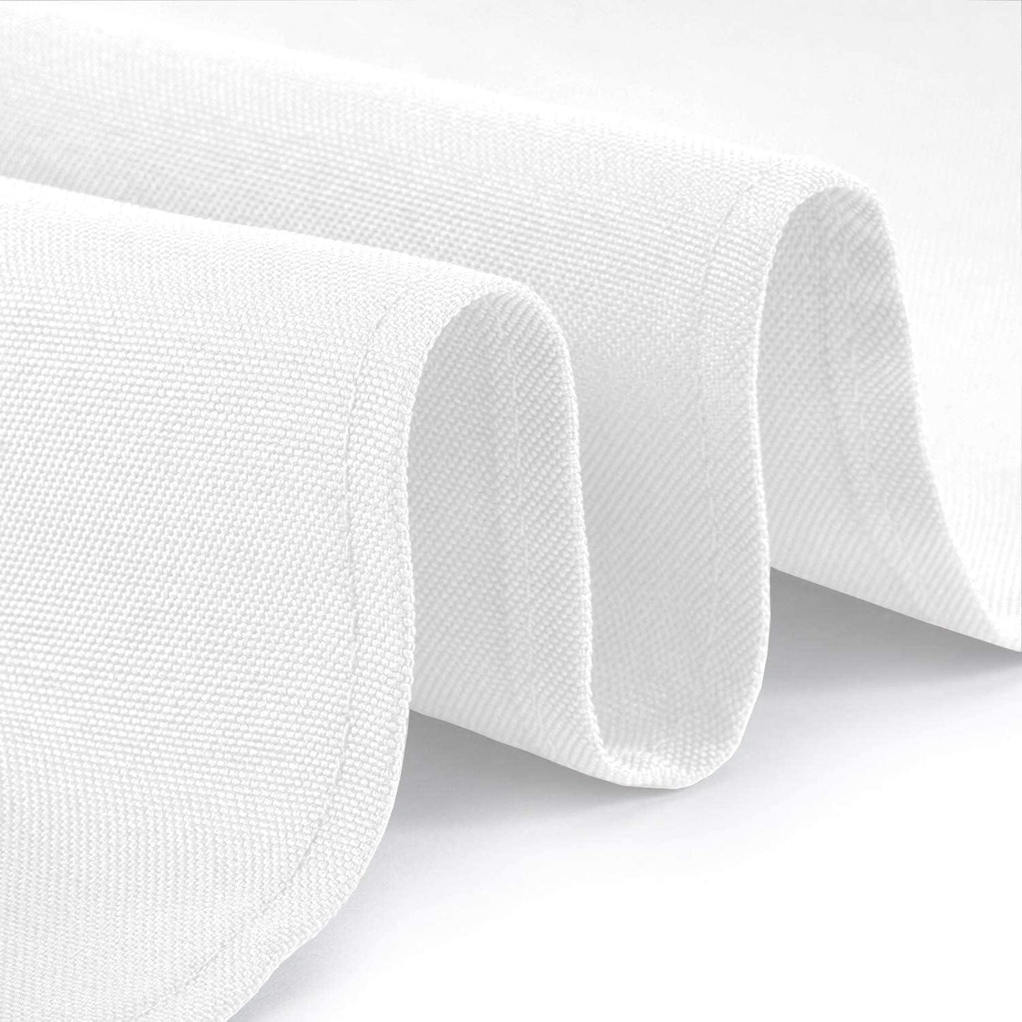 2 Pack White Round Tablecloths 60 Inch for 20-48 in Tables 200 GSM Premium Quality Textured Washable Polyester Fabric Table Cloth [60'' is Not Table Size]