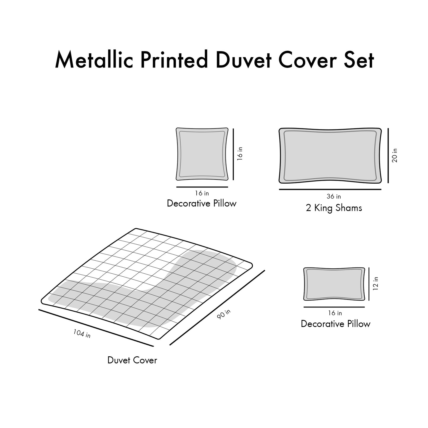 Duvet Cover Metallic Printed Duvet Cover Set