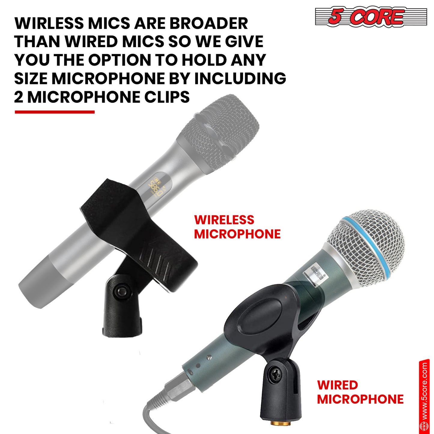 5 Core Mic Stand Floor Adjustable Universal Heavy Duty Gooseneck Microphone Stands Round Base Soporte De micrófono - MS RBP 3T GSE