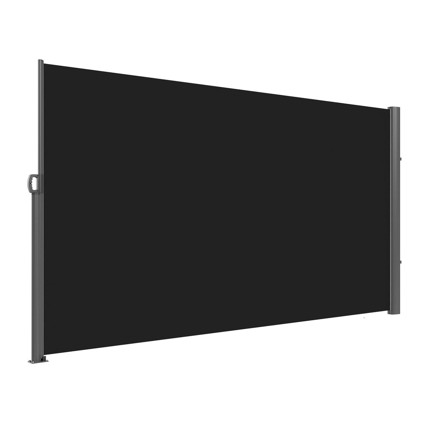Retractable Side Awning 118" x 71", Retractable Patio Screen Waterproof, Retractable Room Divider Black for Privacy, Garden, Outdoor, Patio and Terrace
