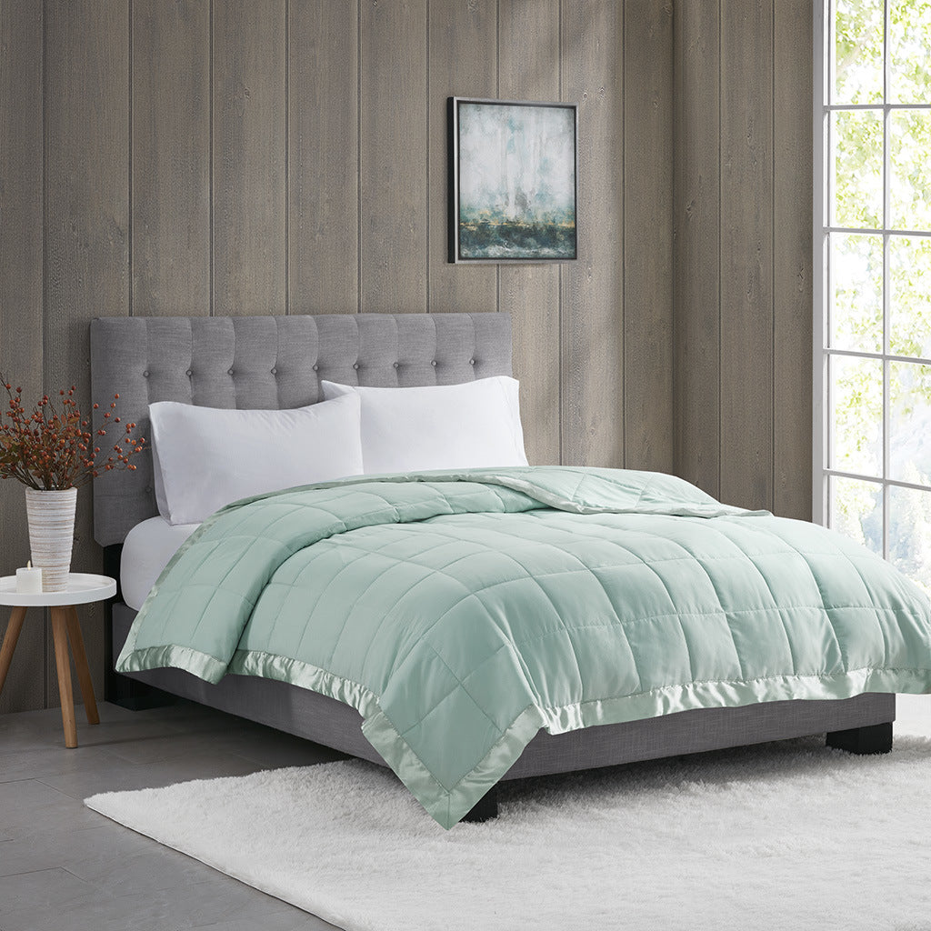 Down Alternative Lightweight Down Alternative Blanket with Satin Trim