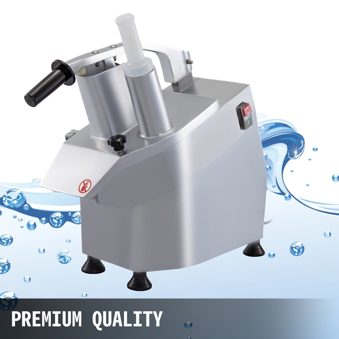 110V Commercial Food Processor 2 Feeding Holes, 550W Electric Vegetable Slicer 1600 RPM, Stainless Steel Vegetable Processor Detachable 6-blades, 3mm/4mm/7mm Shred, 2mm/4mm Slice