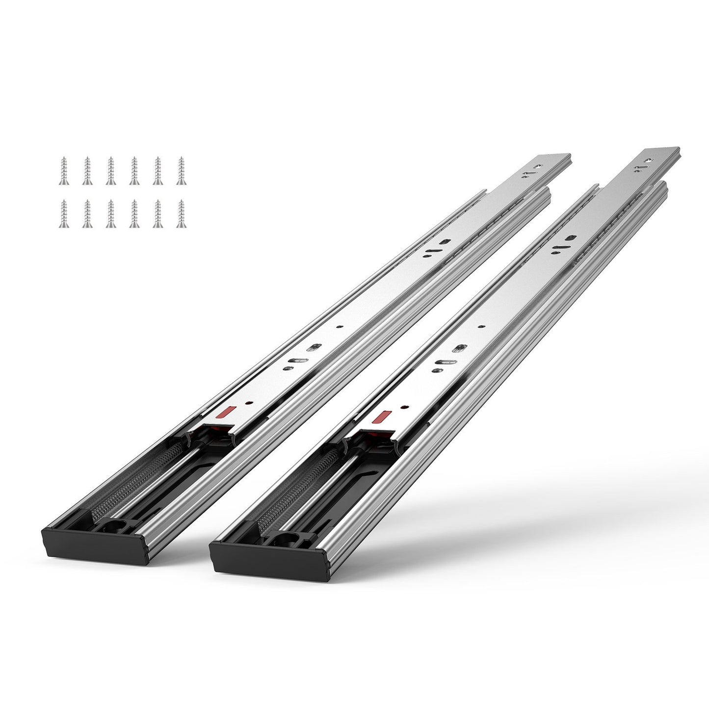 10 Pairs of 18 Inch Drawer Slides Side Mount Rails, Heavy Duty Full Extension Steel Track, Soft-Close Noiseless Guide Glides Cabinet Kitchen Runners with Ball Bearing, 100 Lbs Load Capacity