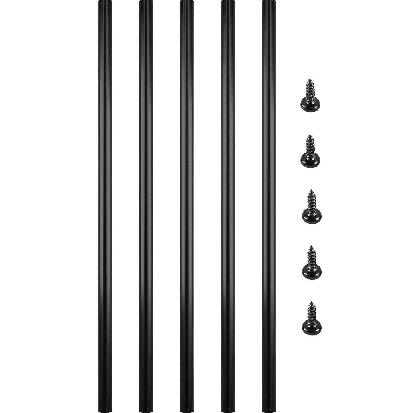 Deck Balusters, 51 Pack Metal Deck Spindles, 32"x0.75" Staircase Baluster with Screws, Aluminum Alloy Deck Railing for Wood and Composite Deck, Circle Baluster for Outdoor Stair Deck Porch