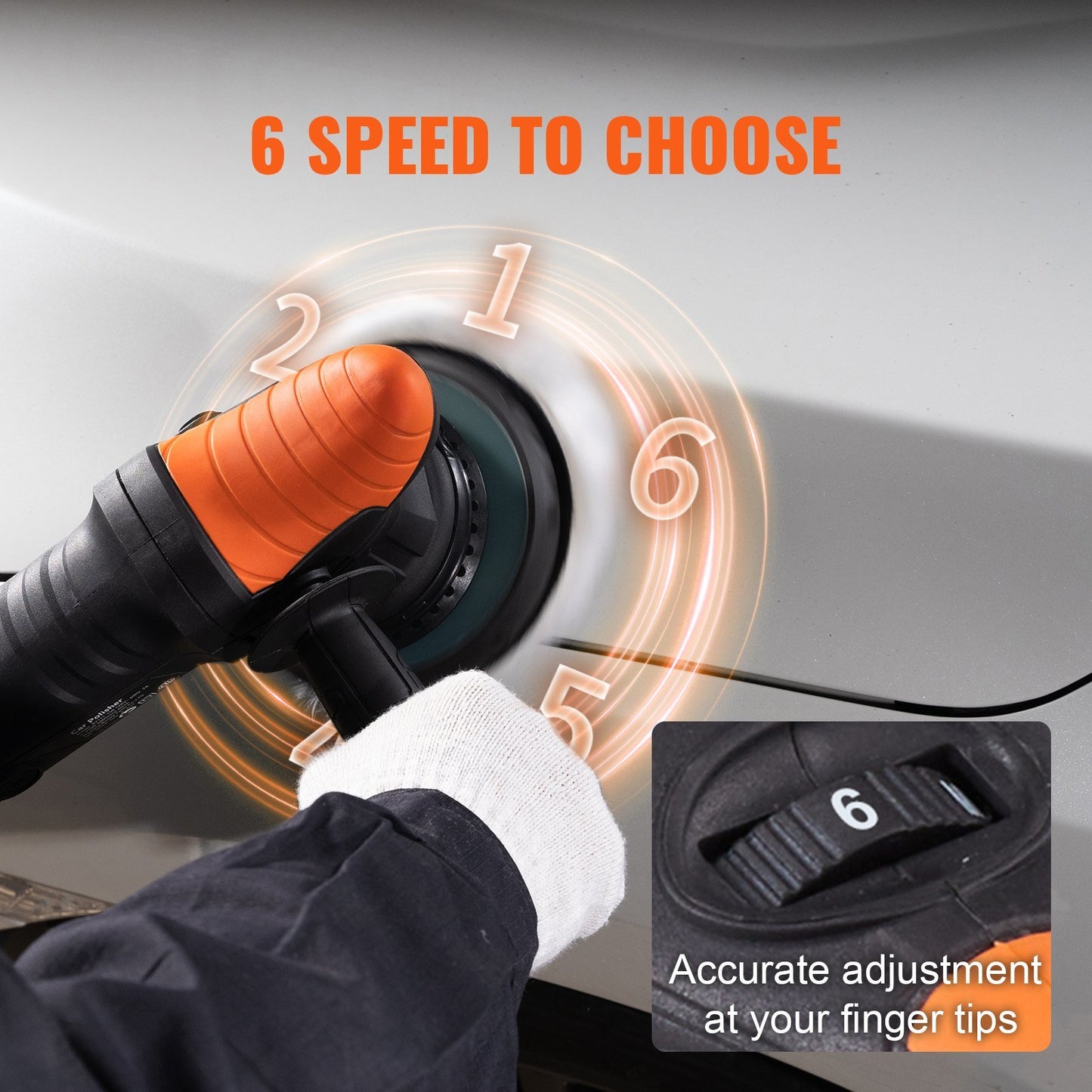 Car Polisher Buffer Sander Waxer Kit 6 Variable speed 6" 4600W w/ Pads