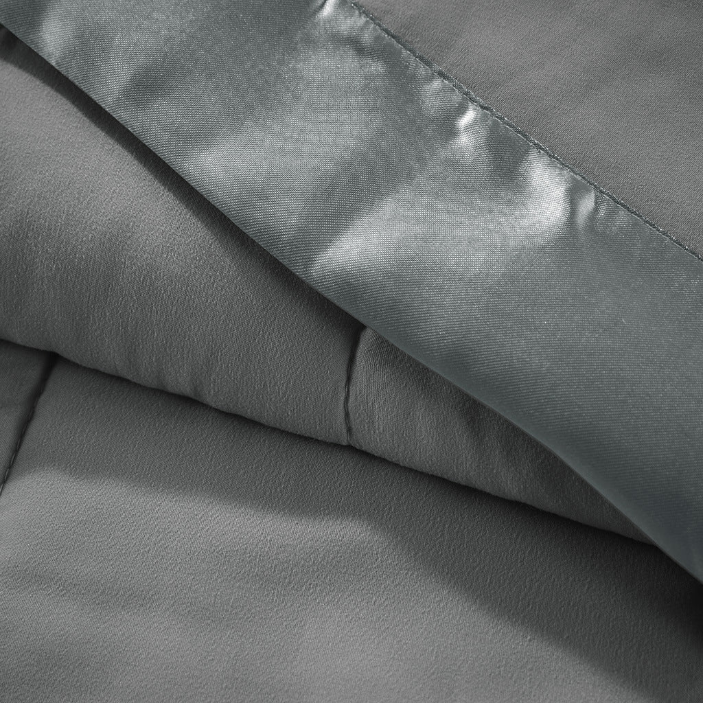 Down Alternative Lightweight Down Alternative Blanket with Satin Trim