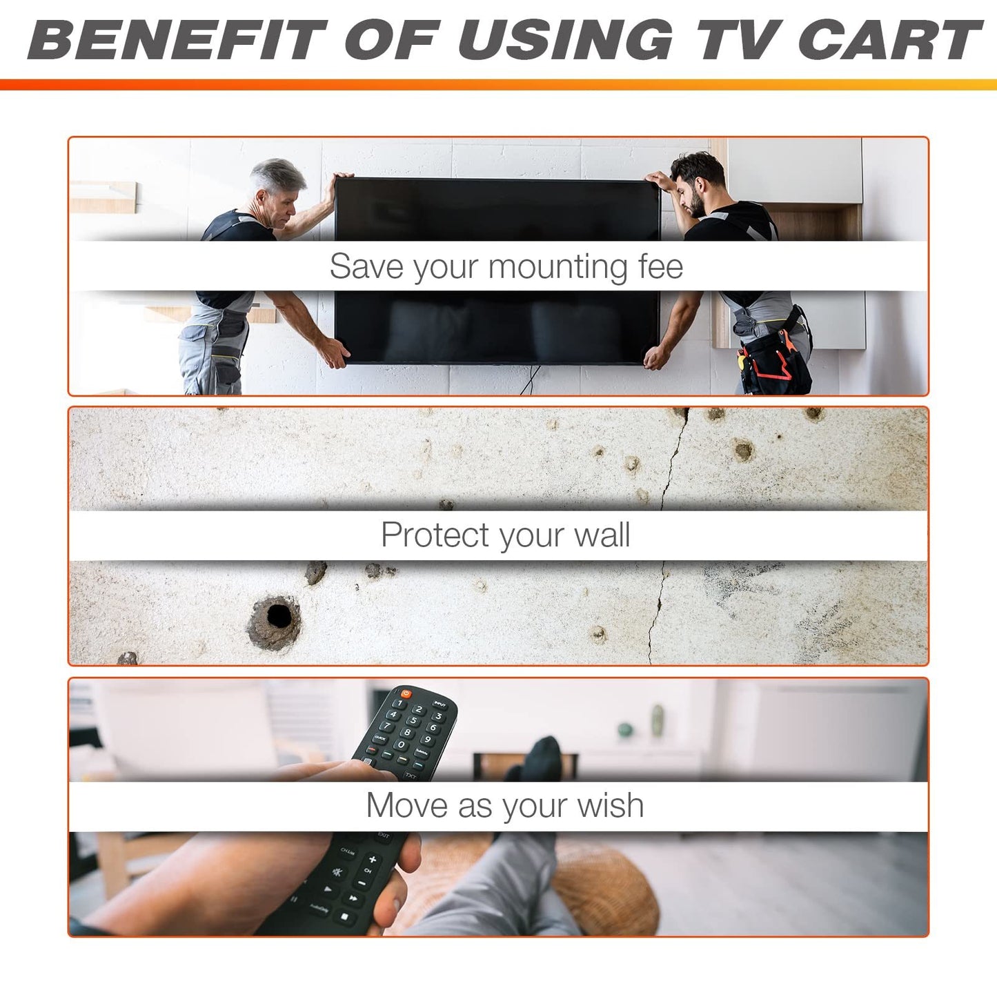 Mobile TV Stand on Wheels for 32-65 Inch LCD LED Flat Panel Curved Screen TV up to 132lbs, TV Cart with Height Adjustable Laptop Shelf Movable Portable Rolling Floor TV Stand Max VESA 600*400mm