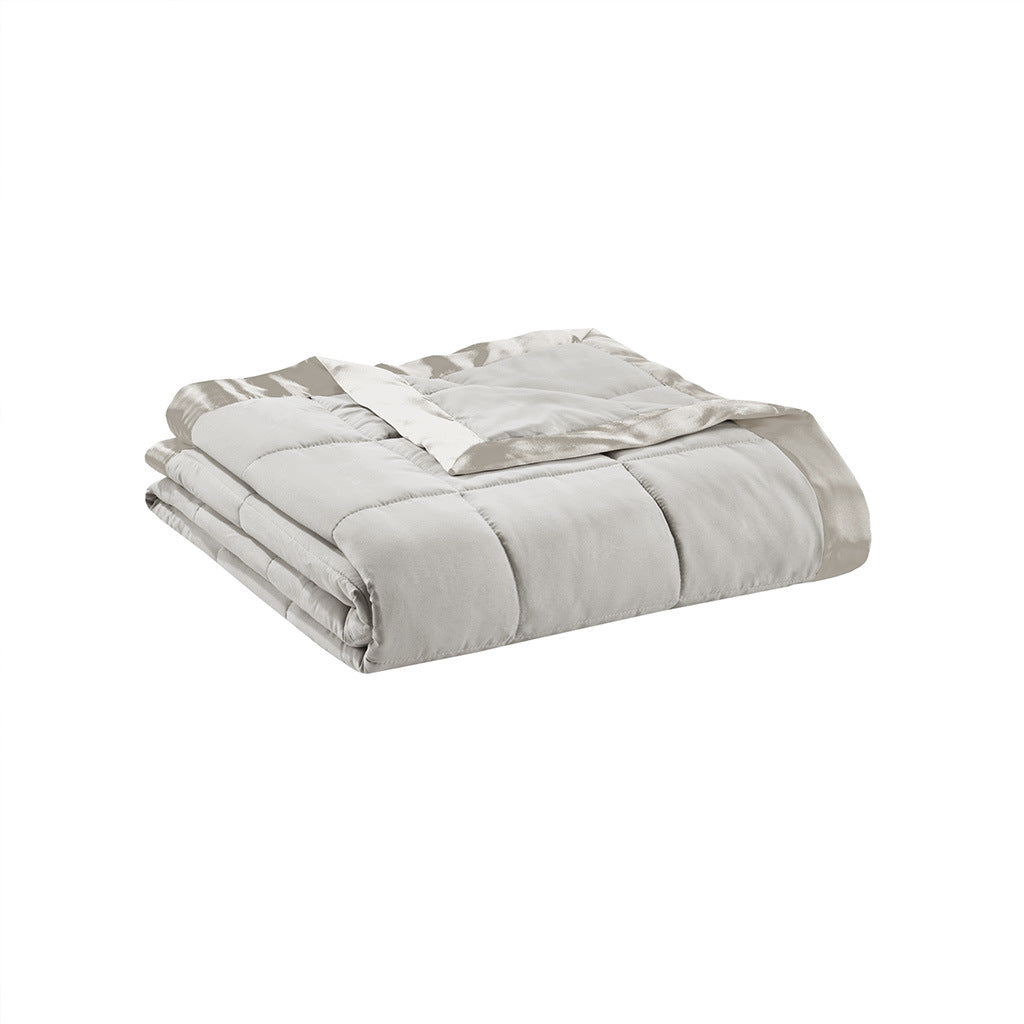 Down Alternative Lightweight Down Alternative Blanket with Satin Trim