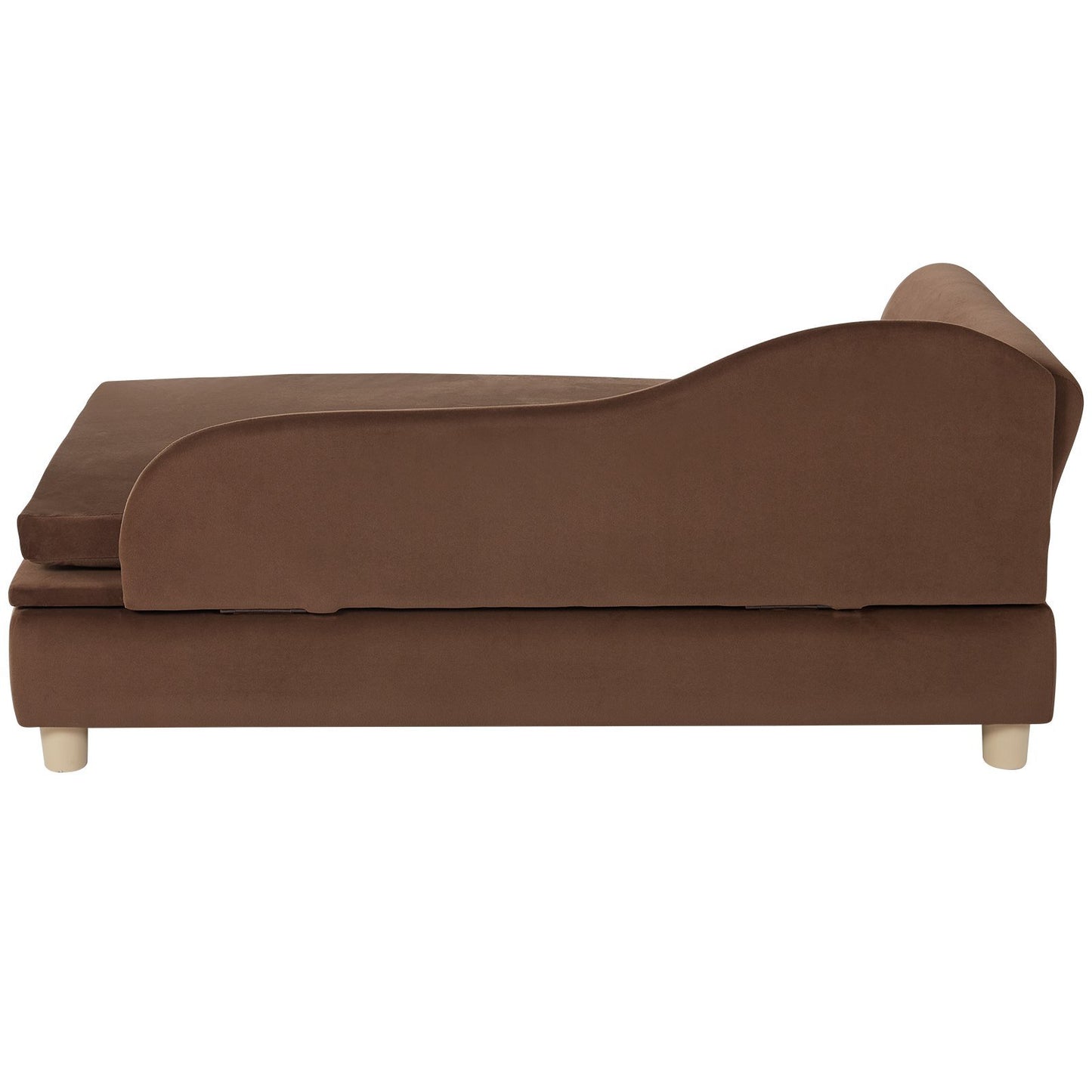 Pet Sofa, Dog Couch for Large-Sized Dogs and Cats, Soft Velvety Dog Sofa Bed, 110 lbs Loading Cat Sofa, Dark Brown