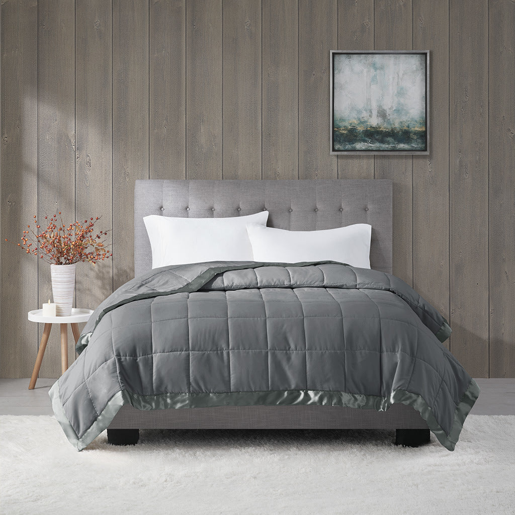 Down Alternative Lightweight Down Alternative Blanket with Satin Trim