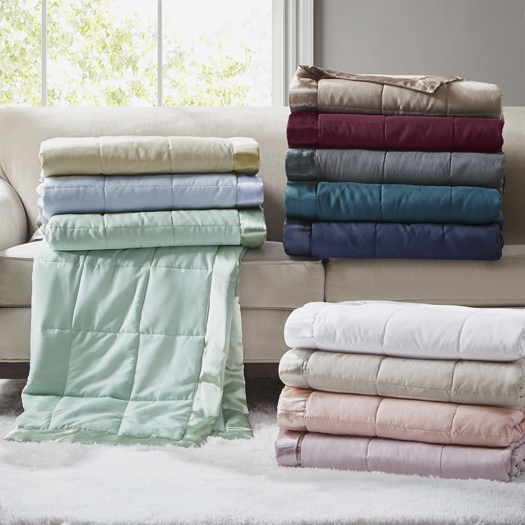 Down Alternative Lightweight Down Alternative Blanket with Satin Trim