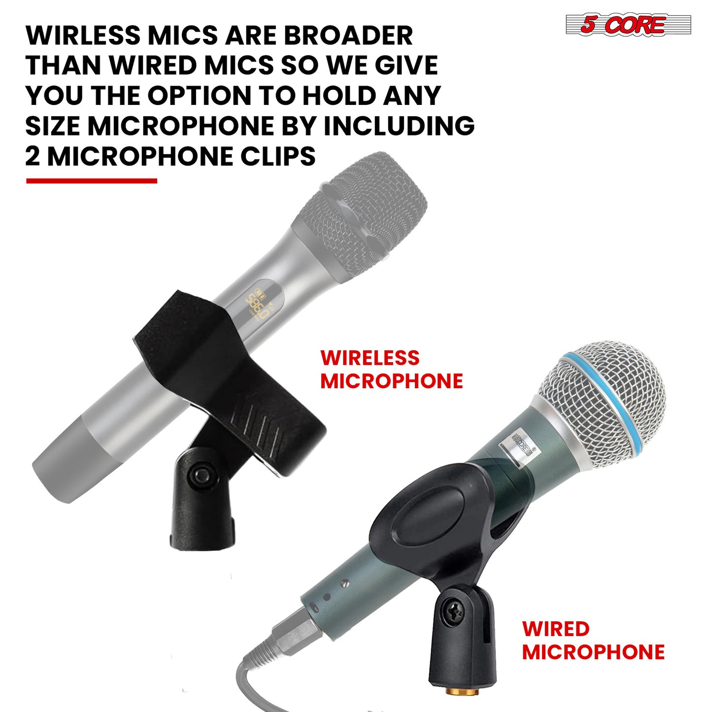 5Core Mic Stand Floor Heavy Duty Height Adjustable Pedestal Para Microfono for Singing On Stage Studio - MS RBP5