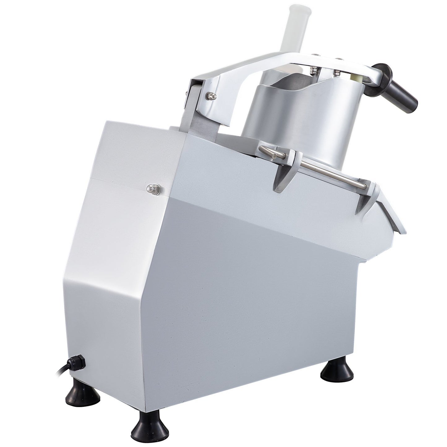 110V Commercial Food Processor 2 Feeding Holes, 550W Electric Vegetable Slicer 1600 RPM, Stainless Steel Vegetable Processor Detachable 6-blades, 3mm/4mm/7mm Shred, 2mm/4mm Slice
