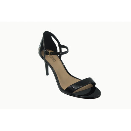 Michael Kors Womens Simone Black Patent Leather Ankle Strap Stiletto Heels 6.5M