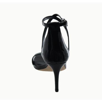 Michael Kors Ava Black Patent Leather Crisscross Ankle Strap Stiletto 6.5M