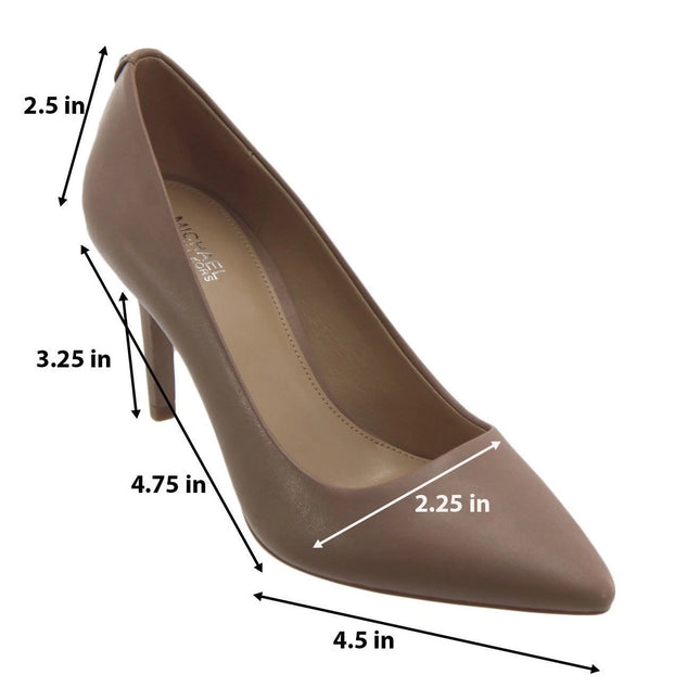 Michael Kors Dorothy Flex Pump Dark Khaki Leather Pointed Toe Heels Size 8M