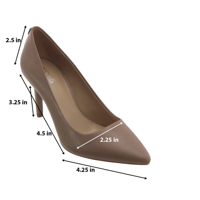 Michael Kors Dorothy Flex Pump Dark Khaki Leather Pointed Toe Heels Size 7.5M