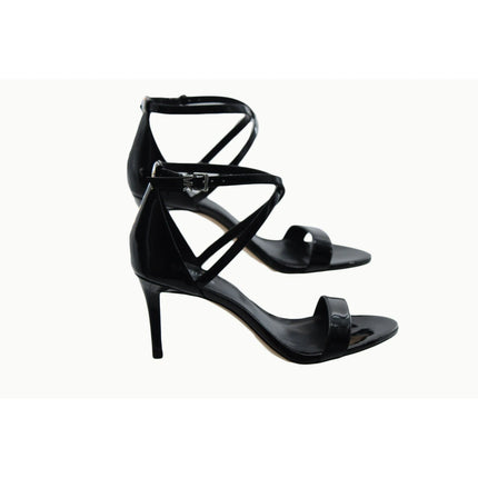 Michael Kors Ava Black Patent Leather Crisscross Ankle Strap Stiletto 6.5M