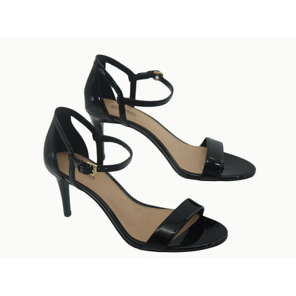 Michael Kors Womens Simone Black Patent Leather Ankle Strap Stiletto Heels 6.5M