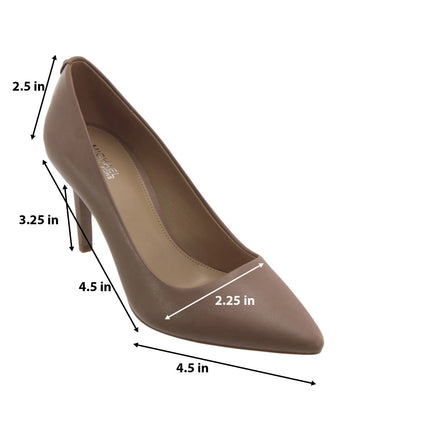 Michael Kors Dorothy Flex Pump Dark Khaki Leather Pointed Toe Heels Size 7
