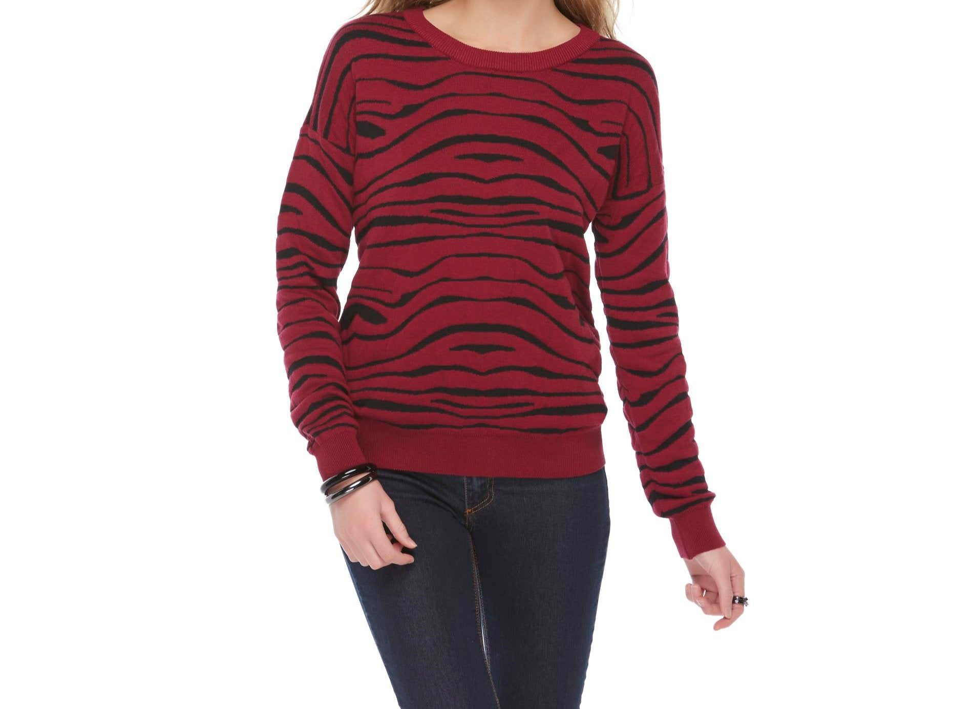 Bongo Junior's Quilted Sweater - Zebra Striped
