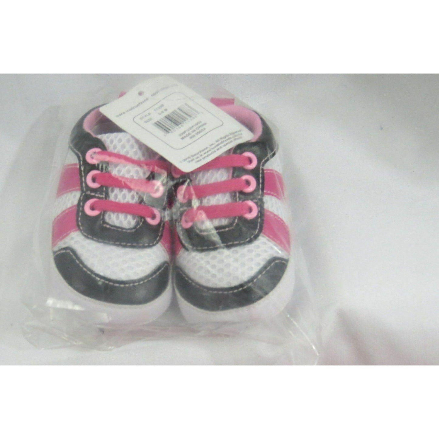 Luvable Friends Baby Girls Sneakers Size Large 12-18  Months Pink/Black