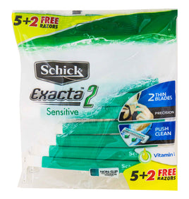 Schick Exacta 2 Sensitive 2 Blade Razor 5 plus 2 Free