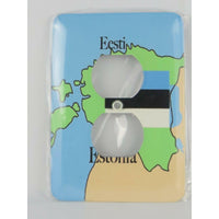 3d Rose The Map & Flag Of Estonia 2 Plug Outlet Cover